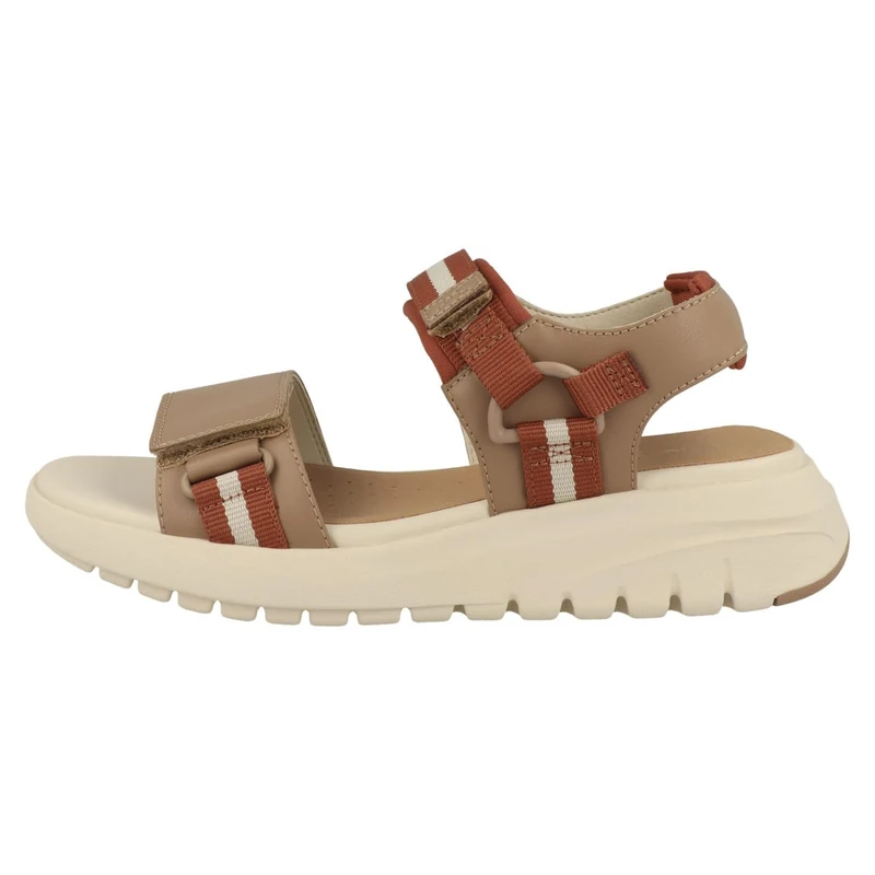 Geox Women's D Flextride S C Wedge Sandals, Brick Beige, 6.5 UK