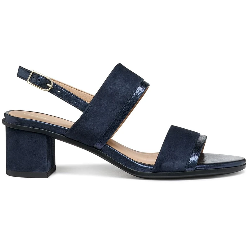 Geox D AURELY 50 B Women's Heeled Sandal, DK Navy/AVIO, 38.5 EU
