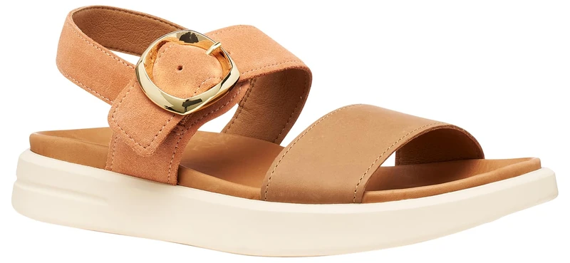 Geox Women's D XAND 2S A Wedge Sandal, Peach/Beige, 37 EU