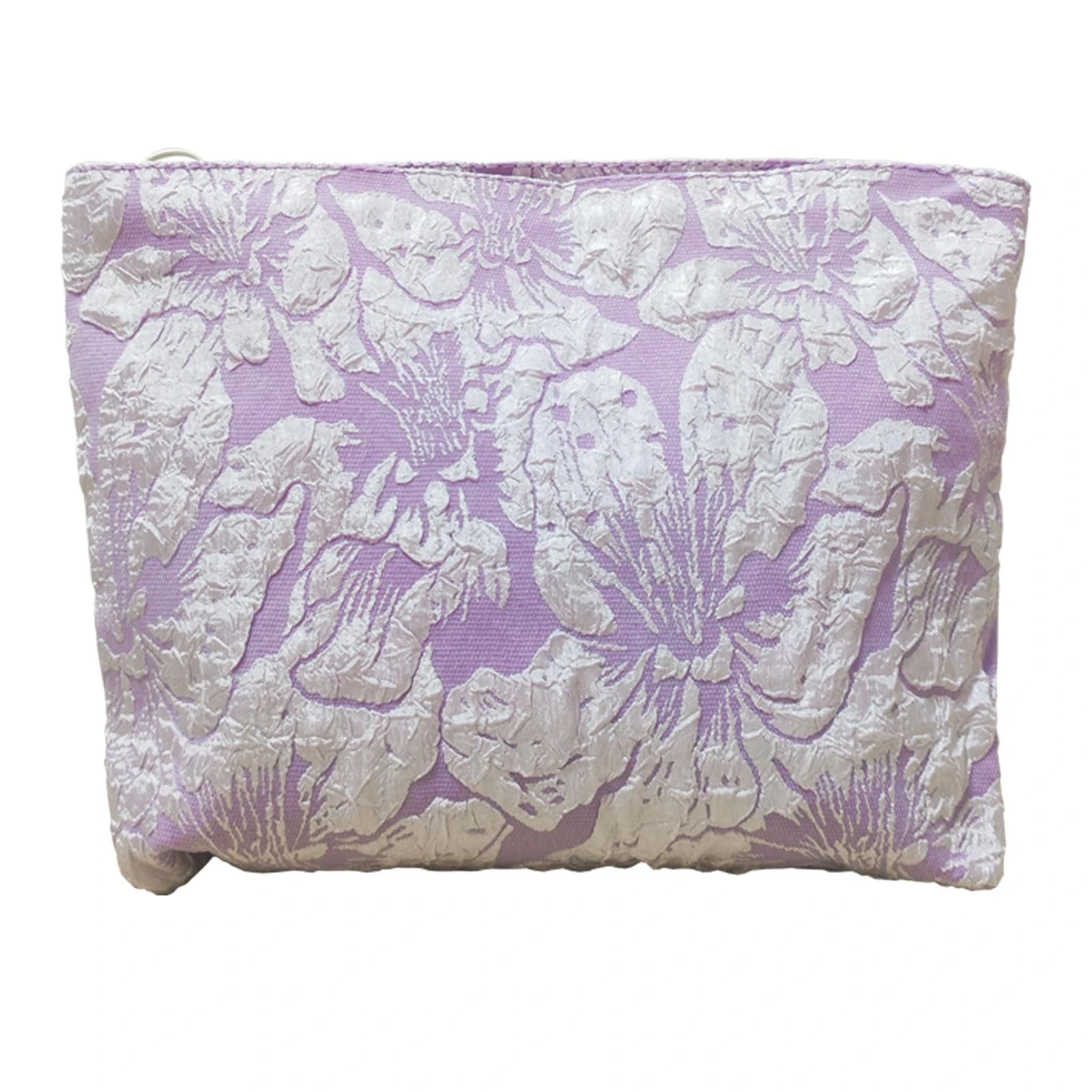 FIYUK Makeup Bag Portable Pouch Purse Bag Travel Cosmetic Storage Organizer Lightweight for Women Large Capacity, FlowerPurple