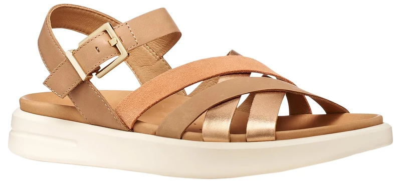 Geox Women D Xand 2s B Wedge Sandal, Beige Peach, 8 UK