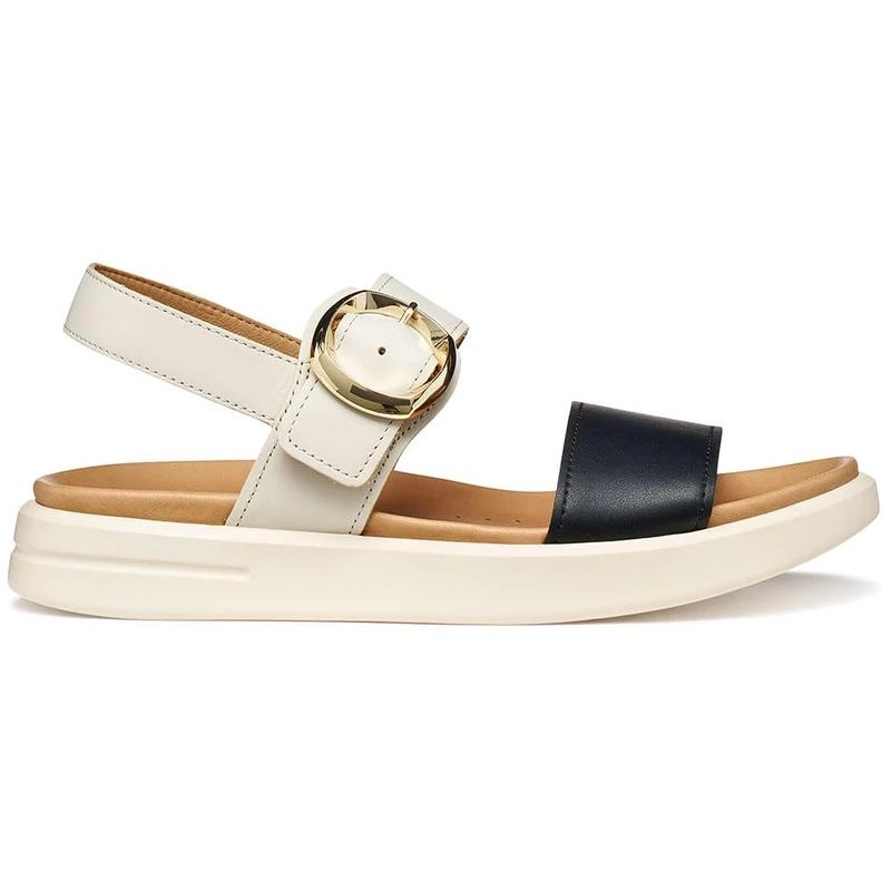 Geox Women's D XAND 2S A Wedge Sandal, LT Sand/Black, 41 EU