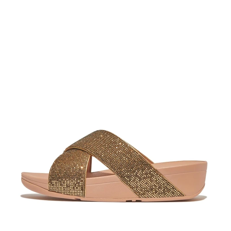 Fitflop LULU GLITTERBALL CROSS SLIDES - Image 1