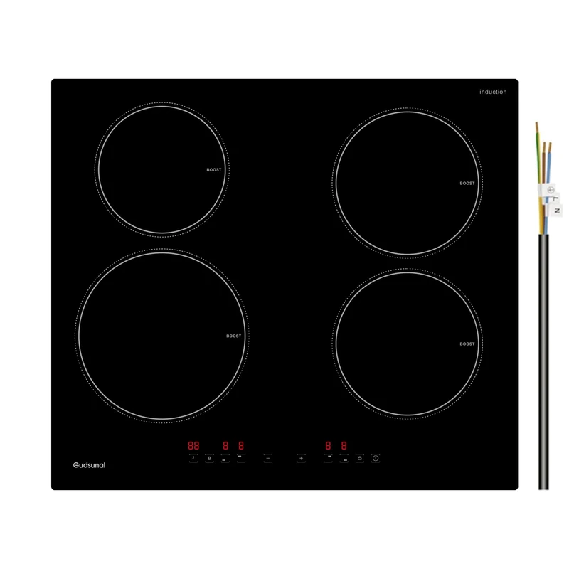 Gudsunal 60cm 4-Zone Induction Hob - 7200W, Booster, 9 Heat Levels