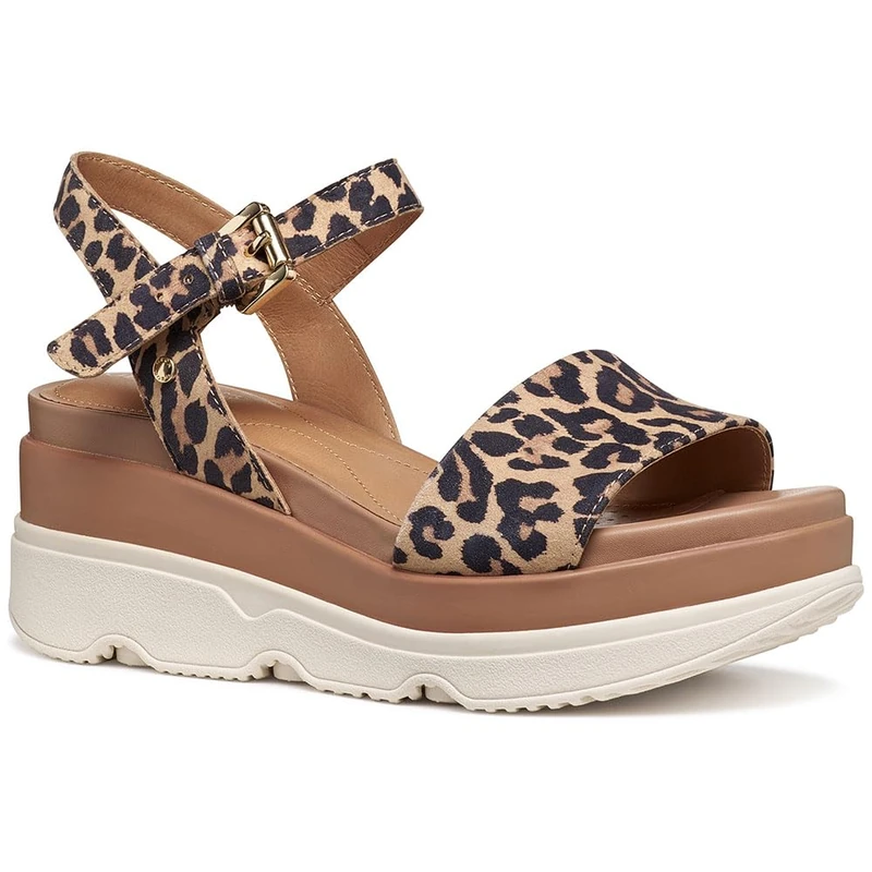 Geox Women's D Gardenia C Wedge Sandal, Natural, 37 EU - Image 1