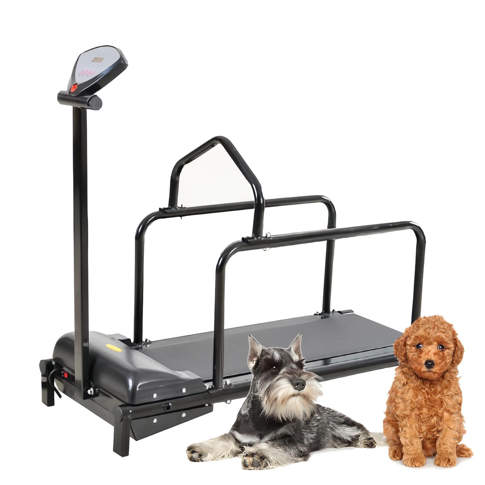 Pet Treadmill, Dog Treadmill for Small Dogs, Dog Running Training Machine with LCD Display, Pet Training Equipment, Toys for Pet Exercise for Indoor Training, Adjustable Speed: 0.8-6km/h,Black