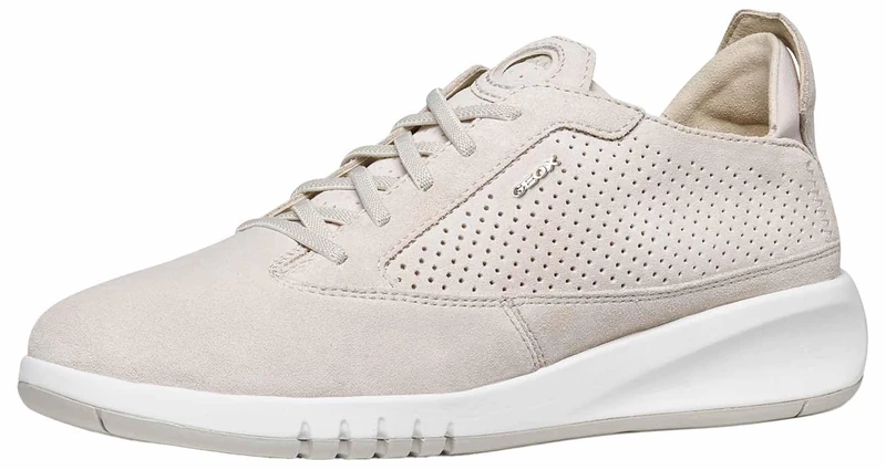 Geox Women D Aerantis A Sneaker, Lt Sand, 4 UK