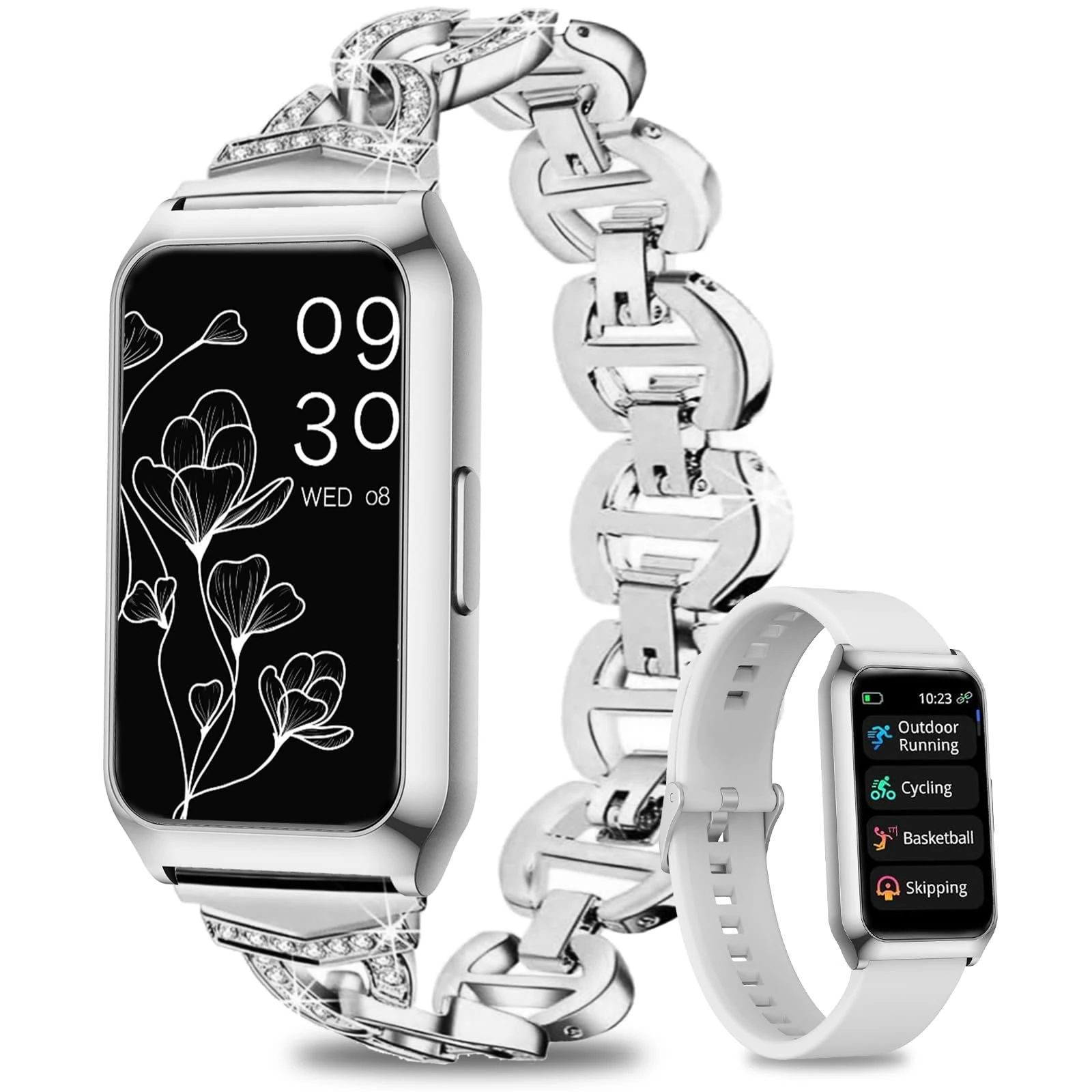 Fitoncloud Fitness Tracker, Smart Watch with Aluminium Case, 7 Days Battery, 24/7 HR/Step/Calories/SpO2 Sleep Monitor, Activity Tracker, IP68 Waterproof Fitness Watches for Women Android&iOS Phone