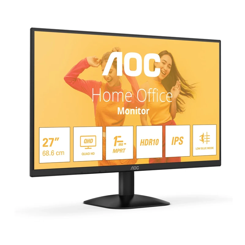 AOC Q27B35E 27 Inch QHD Monitor, 75Hz, IPS, 1ms MPRT, Adaptive Sync, HDR10, Low Blue Light (2560x1440,HDMI 1x 1.4,DP 1x 1.4) Black