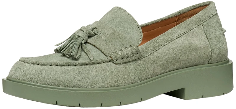 Geox Women's D SPHERICA EC1 B A Loafer, Olive, 37 EU