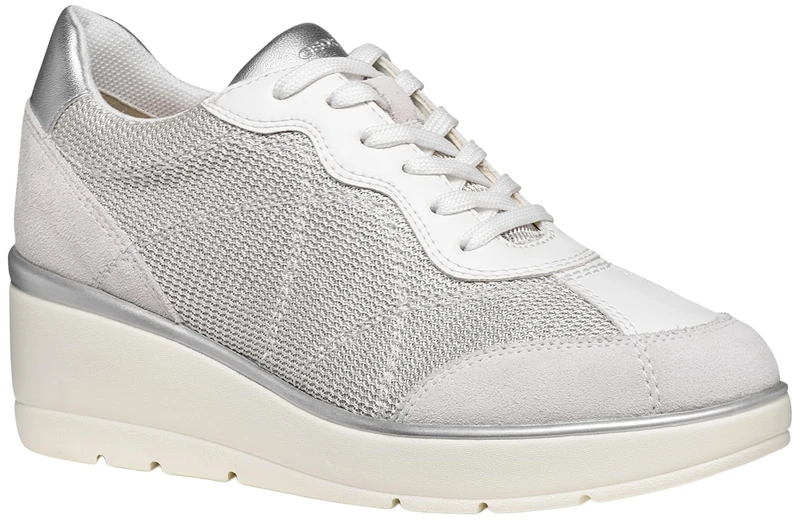 Geox Women's D ILDE A Trainers, Off White, 38 EU