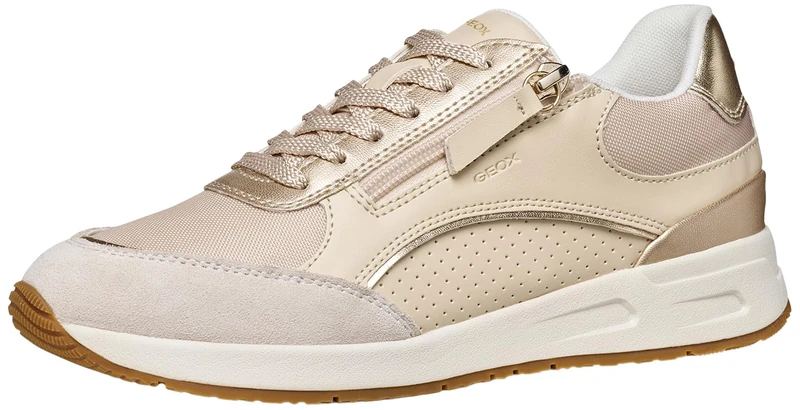 Geox Women D Bulmya B Sneaker, Papyrus Lt Gold, 7.5 UK