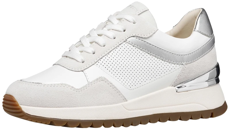 Geox Women's D DESYA A Trainers, White/Off White, 41 EU
