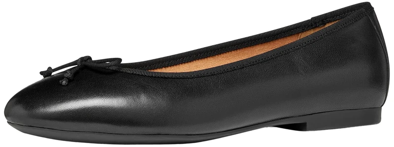 Geox Women's D New Palmaria F Ballet Flat, Black, 40 EU