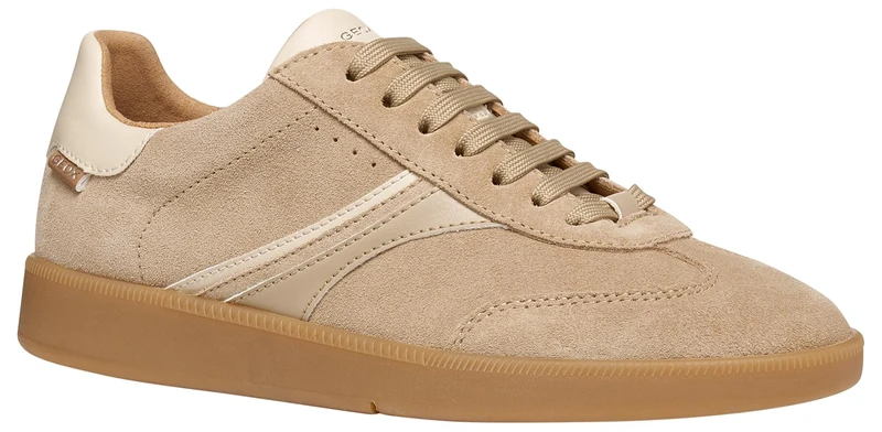 Geox Women D Meleda A Sneaker, Cream, 4 UK
