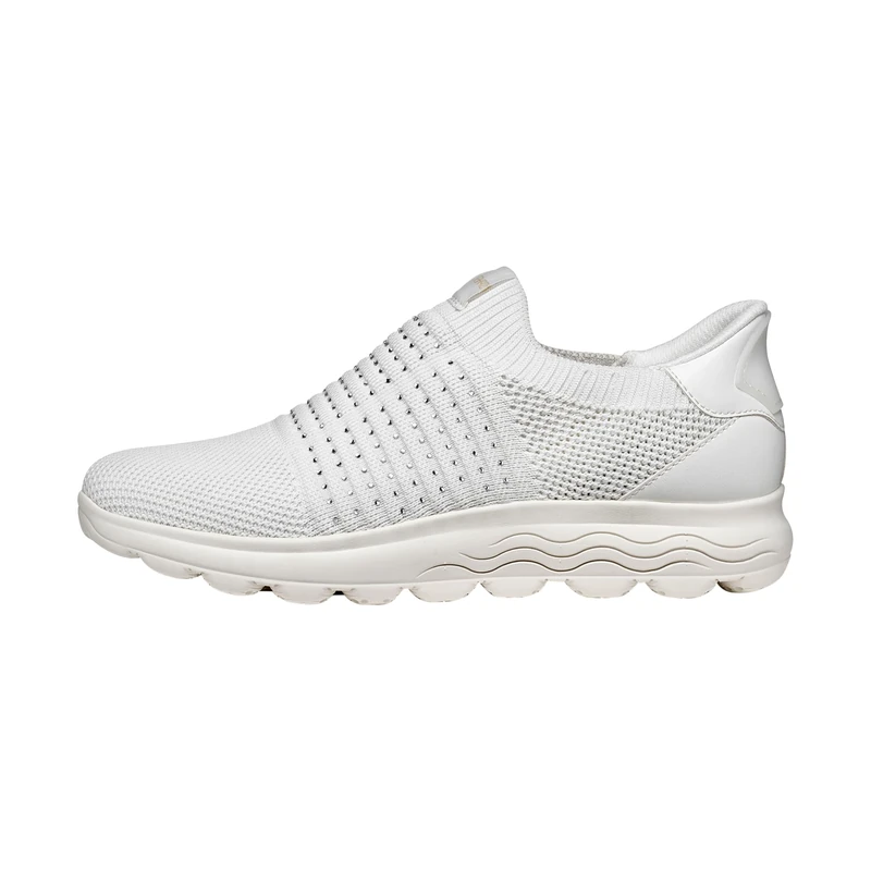 Geox Women's D SPHERICA Plus C Trainers, White, 39 EU