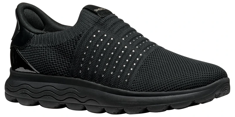 Geox Women's D SPHERICA Plus C Trainers, Black, 37 EU