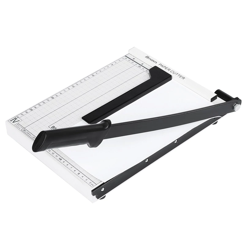 COOCHEER Paper Cutter, Professional A4 Photo Cutter, Lever Cutter, Paper Cutter for School & Office, White Handle Length: 47 cm