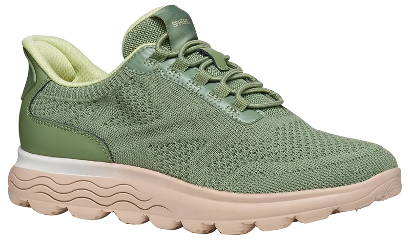 Geox Women's D SPHERICA Plus D Trainers, Olive, 40 EU