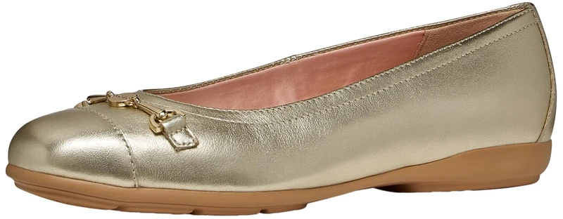 Geox Women's D ANNYTAH A Ballet Flat, LT Gold, 42 EU