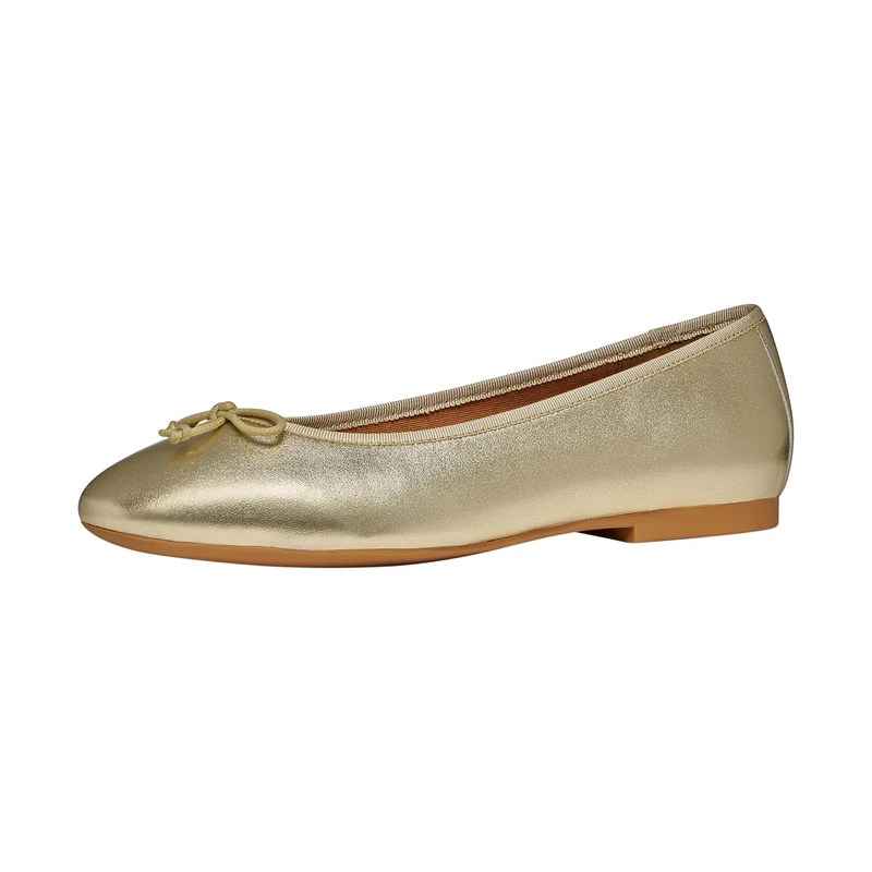 Geox Women's D New Palmaria F Ballet Flat, Lt Gold Cream, 5 UK