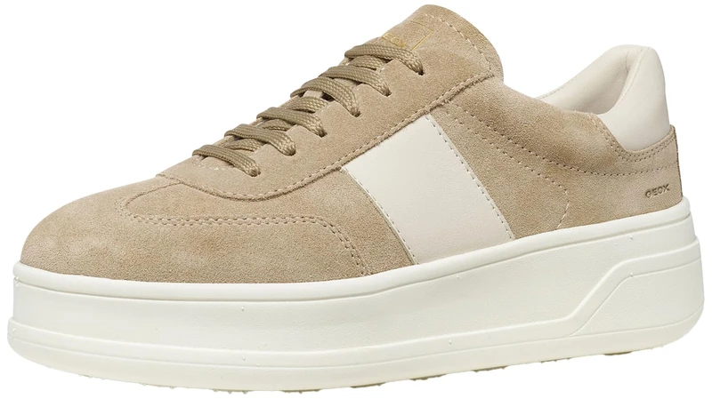 Geox Womens D Spherica Ecub-2 Sneaker, Cream Papyrus, 7.5 UK
