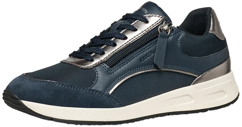 Geox Women's D BULMYA B Trainers, Navy/Silver, 37 EU