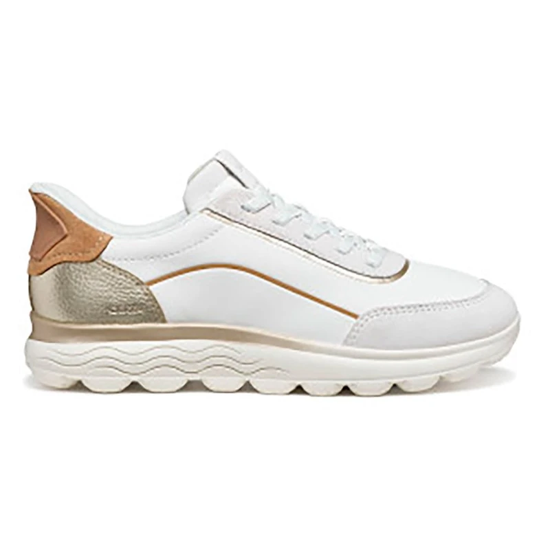 Geox Women's D SPHERICA Plus A Trainers, White/Off White, 40 EU