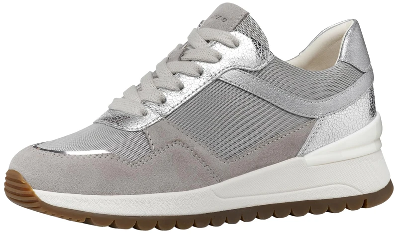 Geox Women's D DESYA A Trainers, Off White/Silver, 39 EU