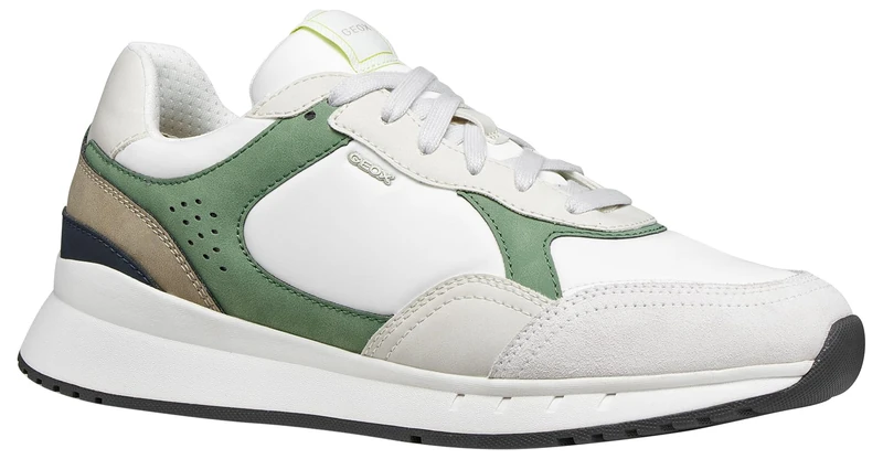 Geox Men U Branthon B Sneaker, White Olive, 6 UK