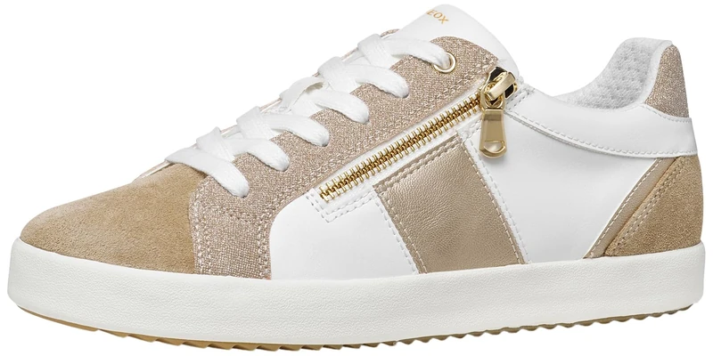 Geox Women D Blomiee E Sneaker, White Cream, 6 UK
