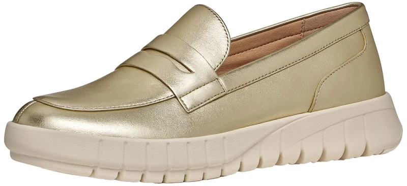 Geox Women's D FLEXTRIDE B Moccasin, LT Gold, 36.5 EU