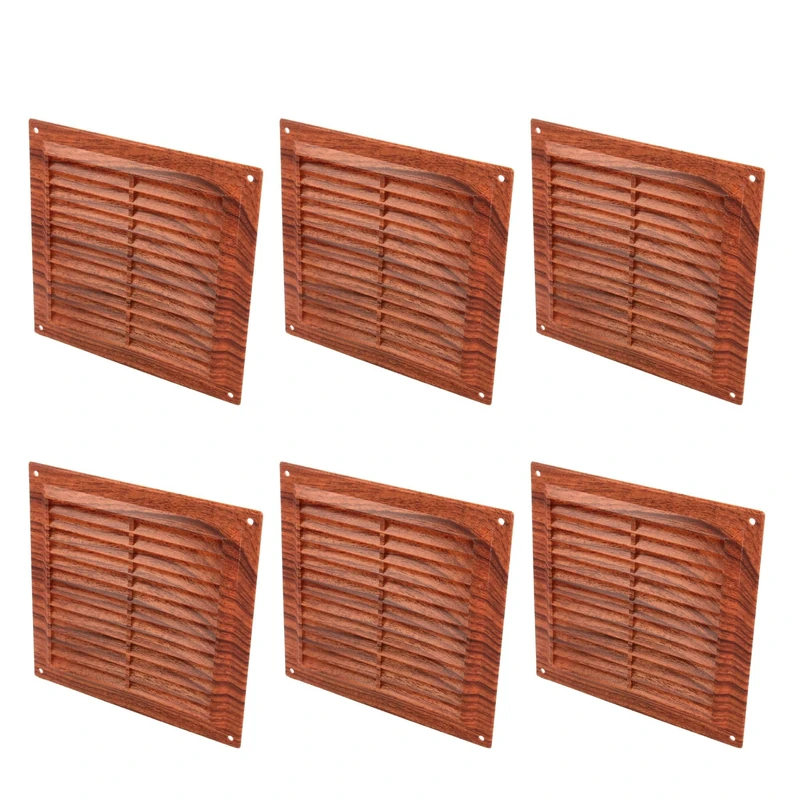 Amig - Square Plastic Grille with Mosquito net| Ventilation grilles for air Outlet | Suitable for Kitchen and Bathroom Ceiling | Dimensions: 200 x 200 mm | Colour: Sapelli