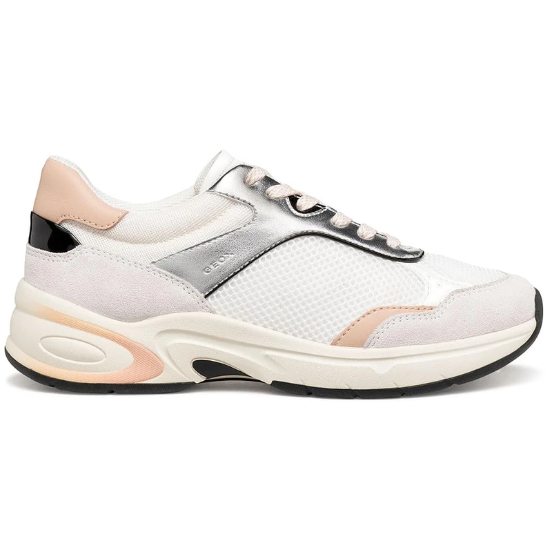 Geox Women's D Zarvia A Trainers, White/Silver, 41 EU