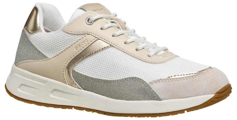Geox Women D Bulmya A Sneaker, Papyrus White, 4 UK