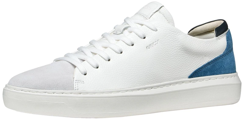 Geox Men U Deiven A Sneaker, White Blue, 9 UK