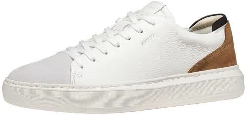 Geox Men U Deiven A Sneaker, White Brown, 6.5 UK