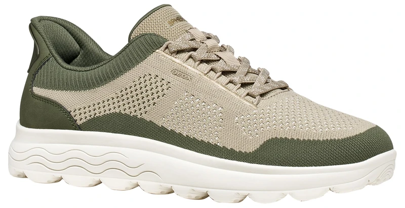 Geox Men's U Spherica Plus E Sneaker, Olive Sand, 6.5 UK