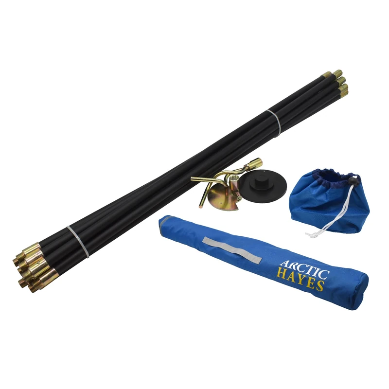 Arctic Hayes Drain Rod Set 13 Pcs, 9.2 Metre Indoor/Outdoor Drain Unblocker with Drop Head, Rubber Plunger and Double Worm Screw
