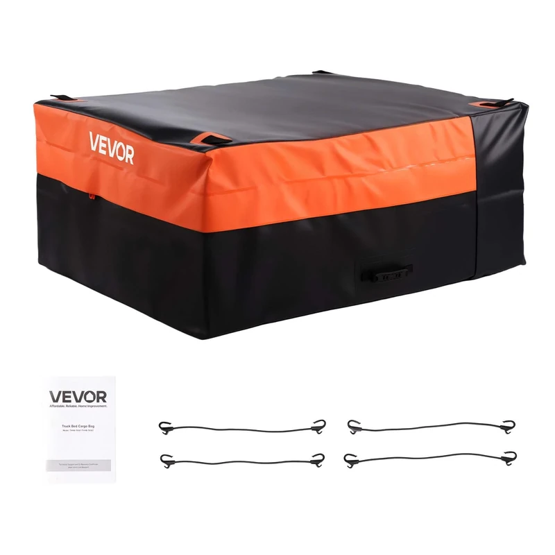 VEVOR Truck Bed Cargo Bag, Waterproof 840D PVC, 51.18 x 40.16 x 21.85 in (26 Cubic Feet), Heavy Duty Cargo Bag for Truck Bed with 4 Bungee Cords with Hooks, Fits a Variety of SUV and Pickup Trucks