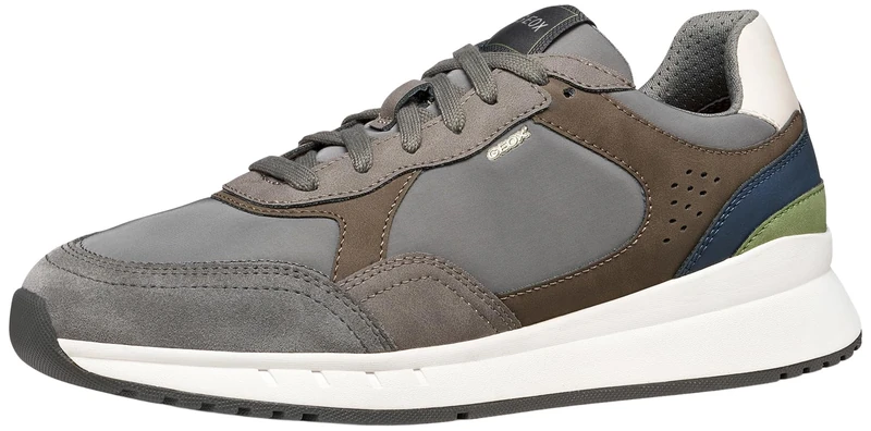 Geox Men's U Brandon B Trainers, Dove Grey/DK Grey, 43 EU