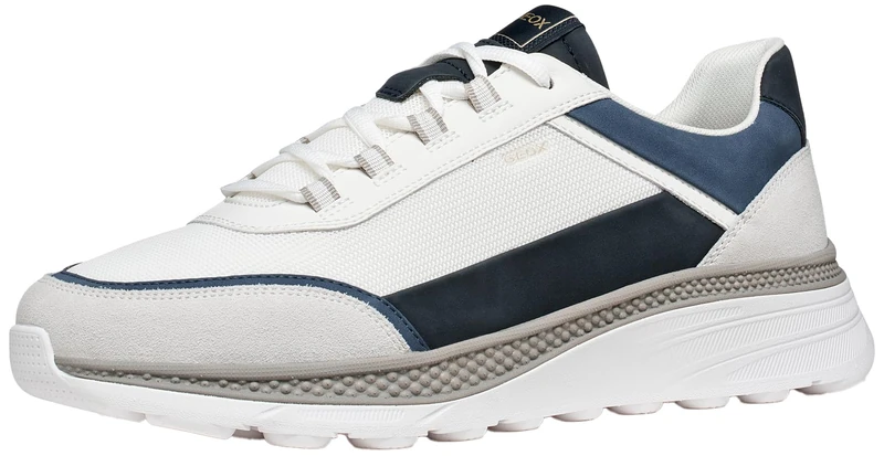 Geox Men U Spherica Actif X1 Sneaker, White Navy, 10.5 UK