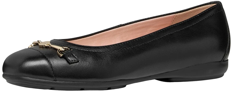 Geox Women's D ANNYTAH A Ballet Flat, Black, 37 EU