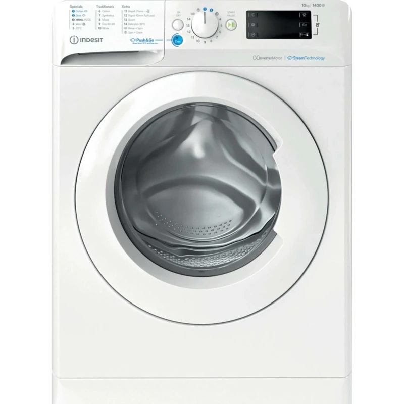 Indesit BWE 101496X WV UK Push&Go with Steam 10kg 1400rpm Washing Machine - White