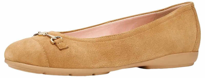 Geox Women D Annytah A Ballet Flat, Cognac, 4.5 UK