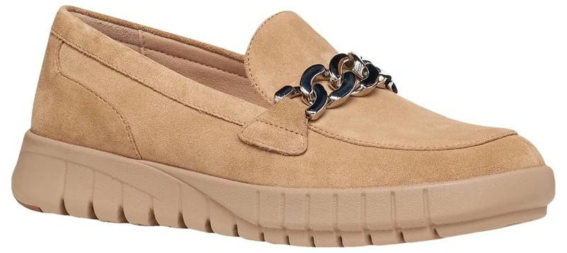 Geox Women's D Flexride A Moccasin, Beige, 38 EU