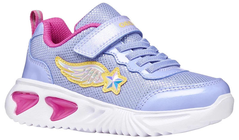 Geox J Assister Girl B Trainers, Lavender/Fuchsia, 30 EU