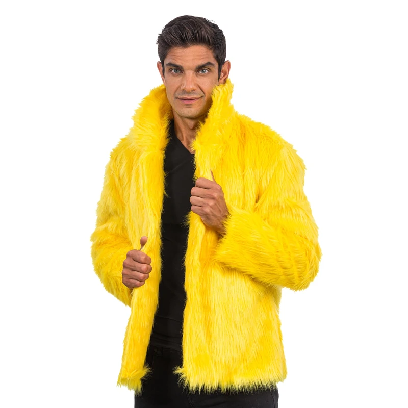 Chaks Men's Jacke Jacket, Yellow, M