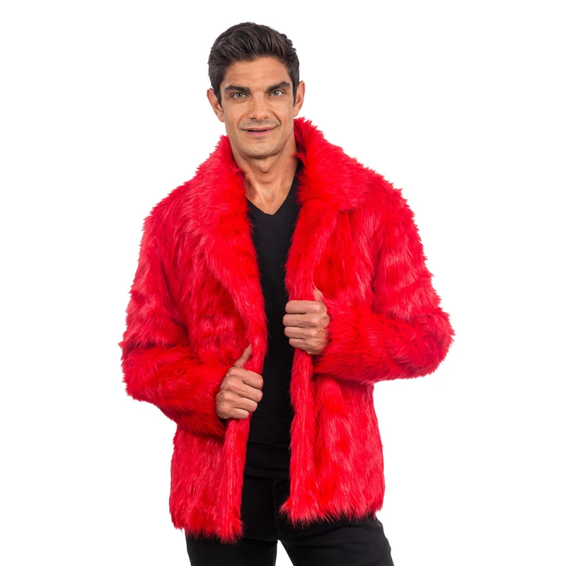 Chaks - Adult Fur Coat Short Fur Jacket Faux Fur Carnival Festival Party Fashion