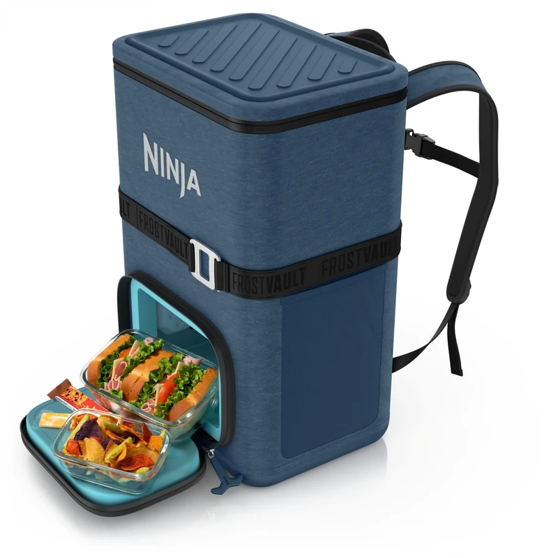 Ninja FrostVault Go 23 litre 36-Can Backpack Outdoor Soft Cooler with Cold Dry Zone, Keeps ice for up to 24 hours, Navy FF136EUUKNV